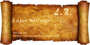 Lajos Nándor névjegykártya