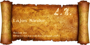 Lajos Nándor névjegykártya